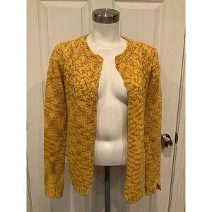 Sparrow Yellow Chunky Knit Long Sleeve Cardigan, Size XS